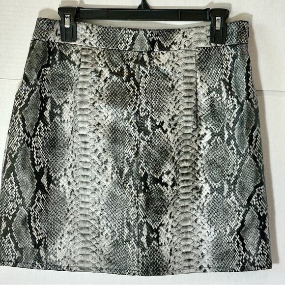 French Connection Side Zipper Snake Pattern Skirt Size 10 - Picture 1 of 8